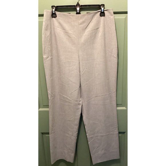 Talbots Women's Gray Size 12 Stretch Straight Leg Side Zip Career Trouser Pants - Picture 1 of 10